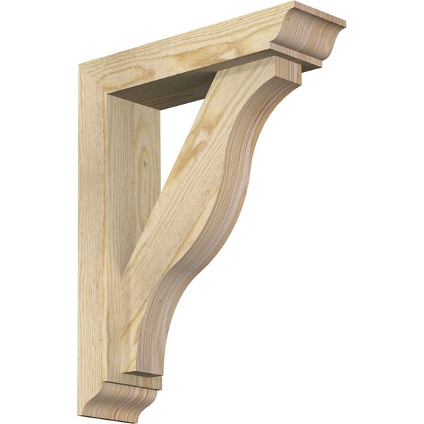Ekena Millwork Funston Traditional Rough Sawn Bracket w/ Offset Brace, Douglas Fir, 4"W x 14"D x 18"H BKT0402X14X18FST01RDF - main